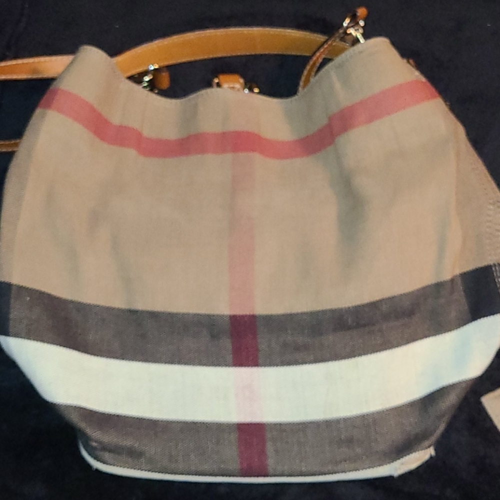 Burberry Canvas Check Medium Ashby Hobo Bag